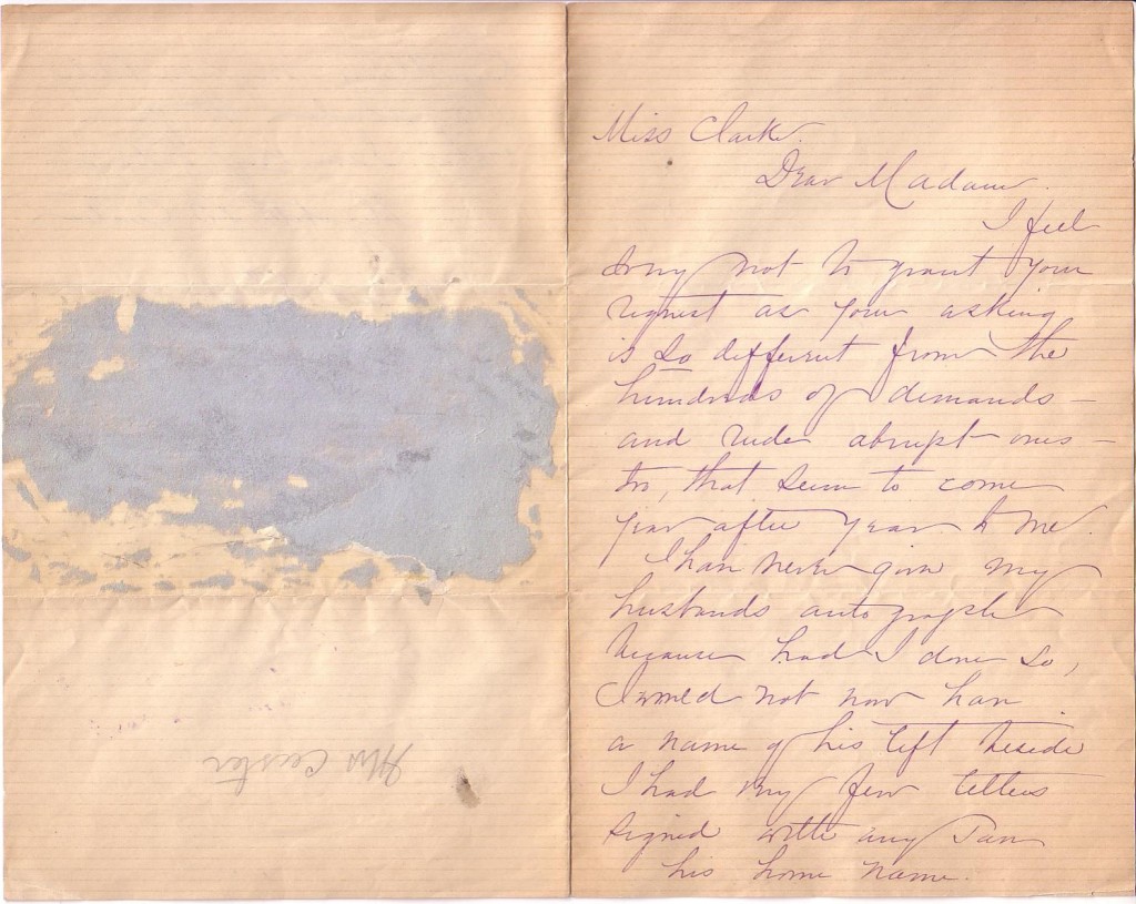 CUSTER, ELIZABETH BACON. Autograph Letter Signed, Elizabeth B. Custer, to Miss Clarke,